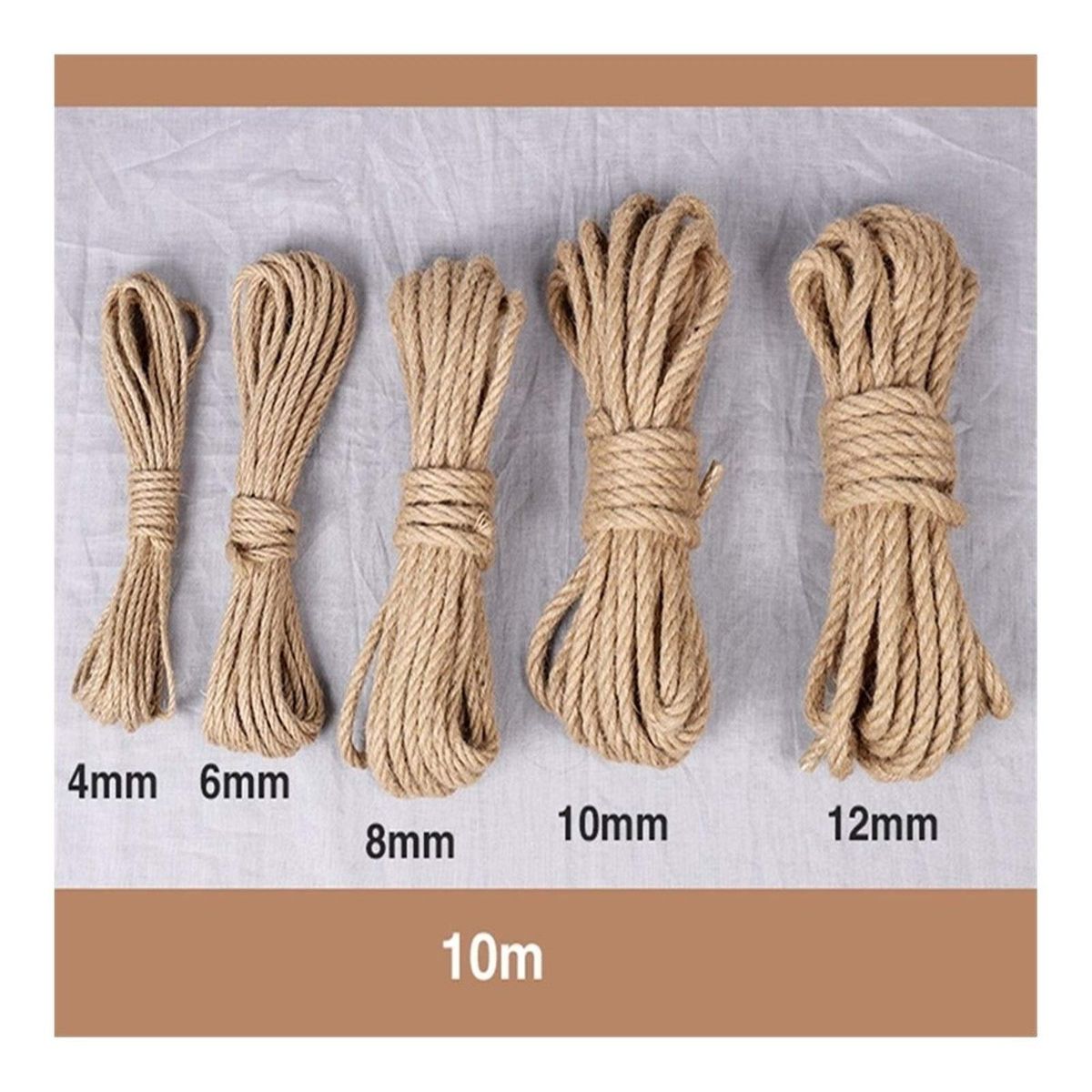 GENERICO - cuerda cañamo yute 4mm X 10 MTS