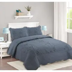 GENERICO - CUBRECAMA DE VERANO QUILT DISEÑO GRIS 1.5 PLAZAS