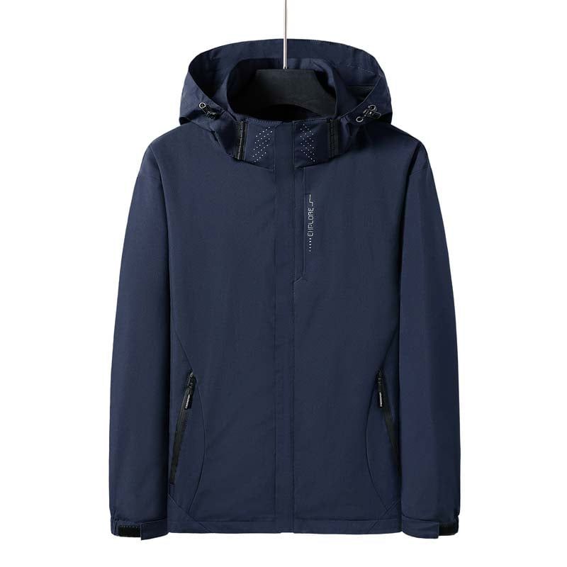 KNOWMLAB - Chaqueta Casual Hombre Con Sombrero Azul.