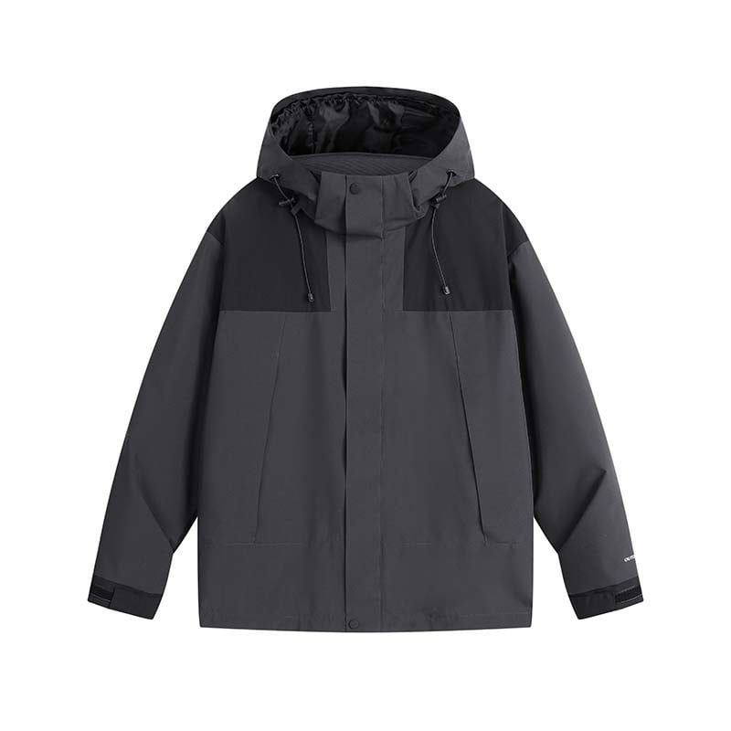 KNOWMLAB - Chaqueta Casual Hombre Con Sombrero Gris.