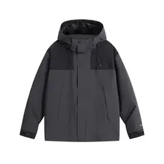 KNOWMLAB - Chaqueta Casual Hombre Con Sombrero Gris