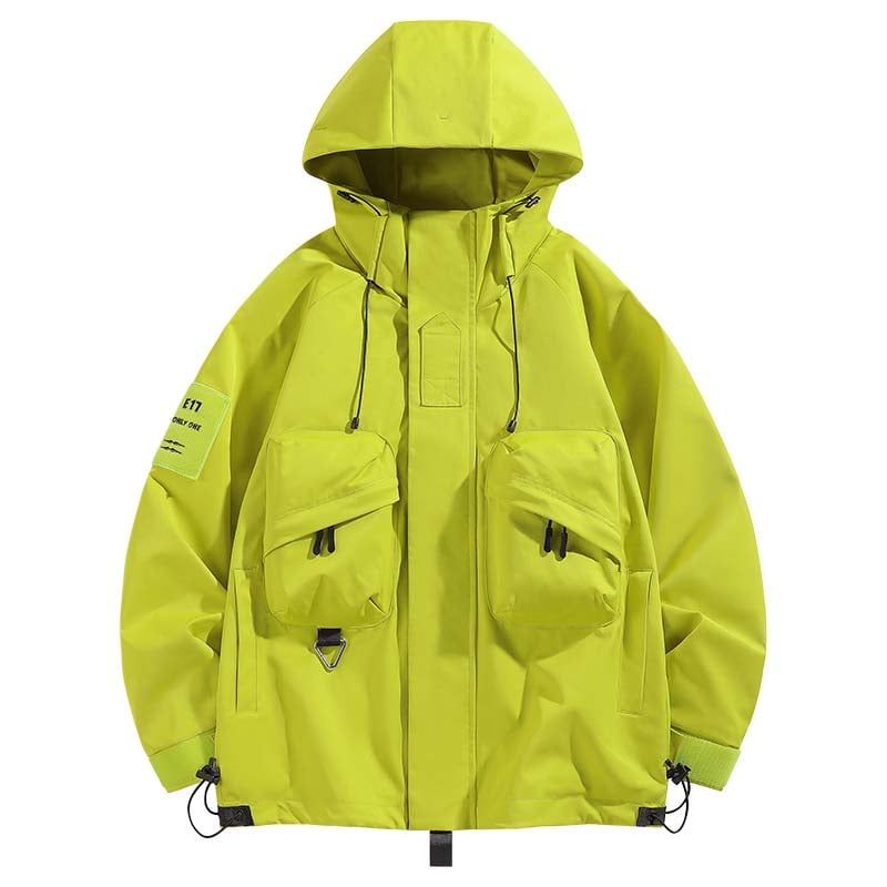 KNOWMLAB - Chaqueta Casual Hombre Con Sombrero Verde