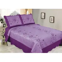 GENERICO - CUBRECAMA DE VERANO QUILT DISEÑO LILA 2 PLAZAS FY