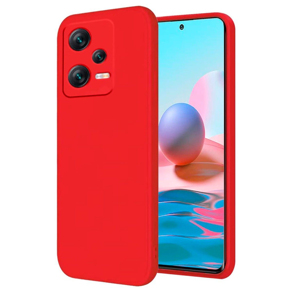 JOIGO - Carcasa Para Xiaomi Redmi Note 12 5G Goma Rojo.