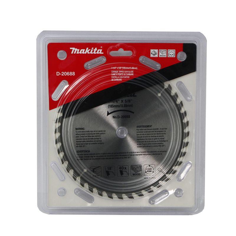 MAKITA - Disco Sierra 7-1/4 x 40 Dientes EJE 5/8 - Madera Makita D-20688