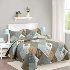 GENERICO - CUBRECAMA DE VERANO QUILT DISEÑO CUADROS 2 PLAZAS FY