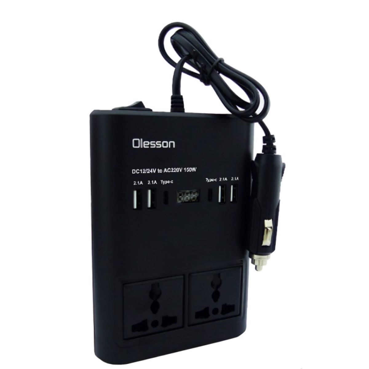 OEM - INVERSOR DE VOLTAJE 12V OLESSON CON 4 USB Y 2 TYPE-C 150W
