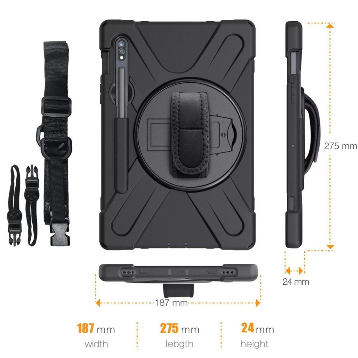 GENERICO - Funda Antigolpes compatible con Samsung Galaxy Tab S7 FE Negro