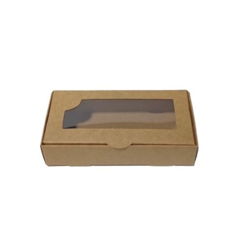 GENERICO - Caja Para 5 Alfajores 14x7x3cm Con ventana 25 Unidades