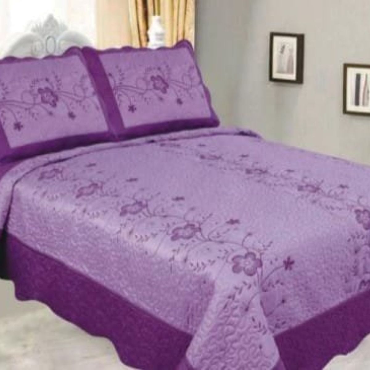 GENERICO - CUBRECAMA DE VERANO QUILT DISEÑO LILA KING FY