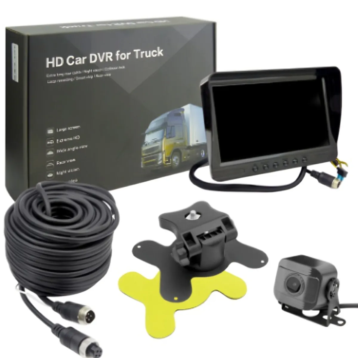 OEM - KIT PARA CAMION DVR Y PANTALLA 7" Y 2 CAMARAS (1 CAMARA INTEGRADA + 1 CAMARA)