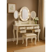 Tocador Cleopatra 7C espejo triple ovalado CON LUZ EM061