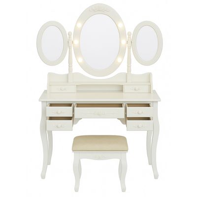 Imagen 2 del producto Tocador Cleopatra 7C espejo triple ovalado CON LUZ EM061