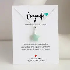 GENERICO - Collar de Plata 925 de estrella piedra natural Amazonita.