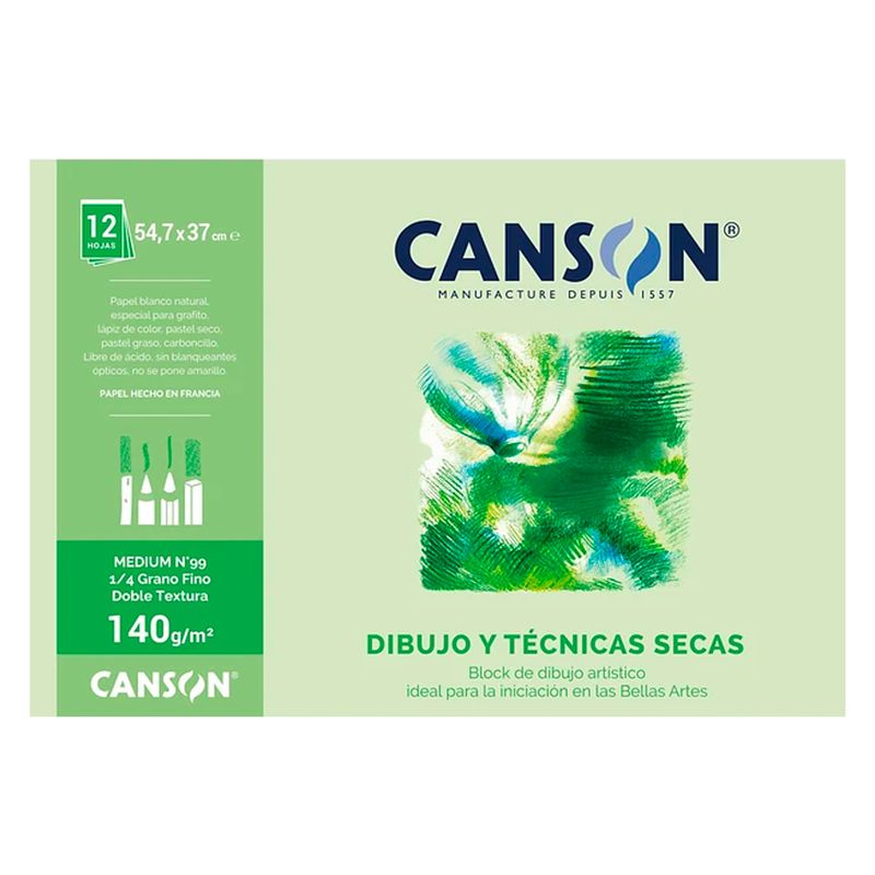 CANSON - Block Canson dibujo y técnicas secas 140grs Medium 99 1/4