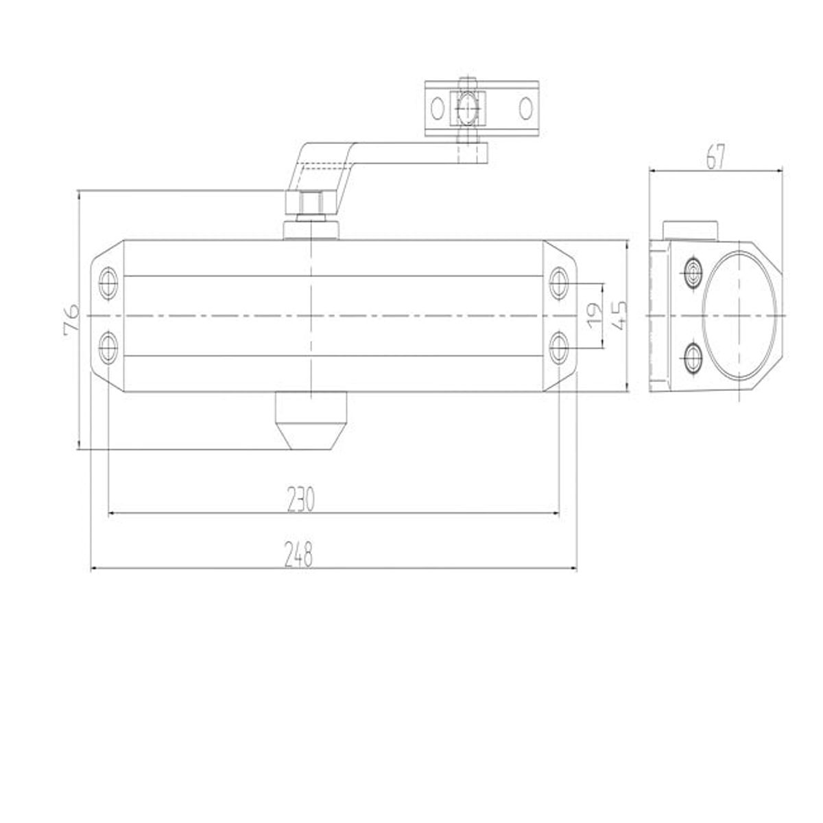 GENERICO - Brazo hidraulico alto trafico para puertas de 40-150 kgs