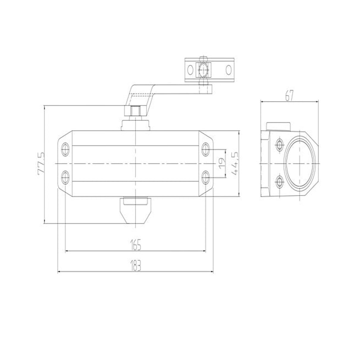 GENERICO - Brazo hidraulico uso residencial para puertas de 45-65 kgs
