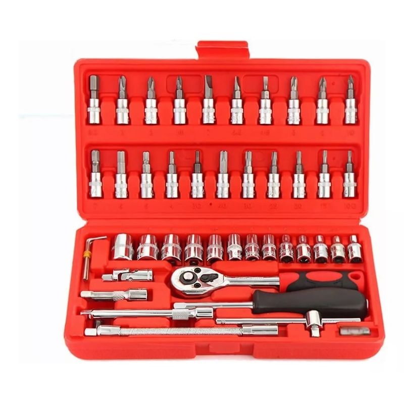 GENERICO - Set Herramientas Mecánica 46pcs De 14 Ratchet Y Desarmador