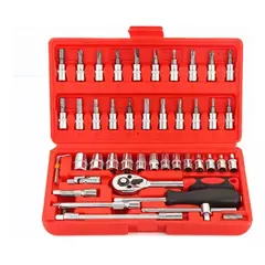 GENERICO - Set Herramientas Mecánica 46pcs De 14 Ratchet Y Desarmador