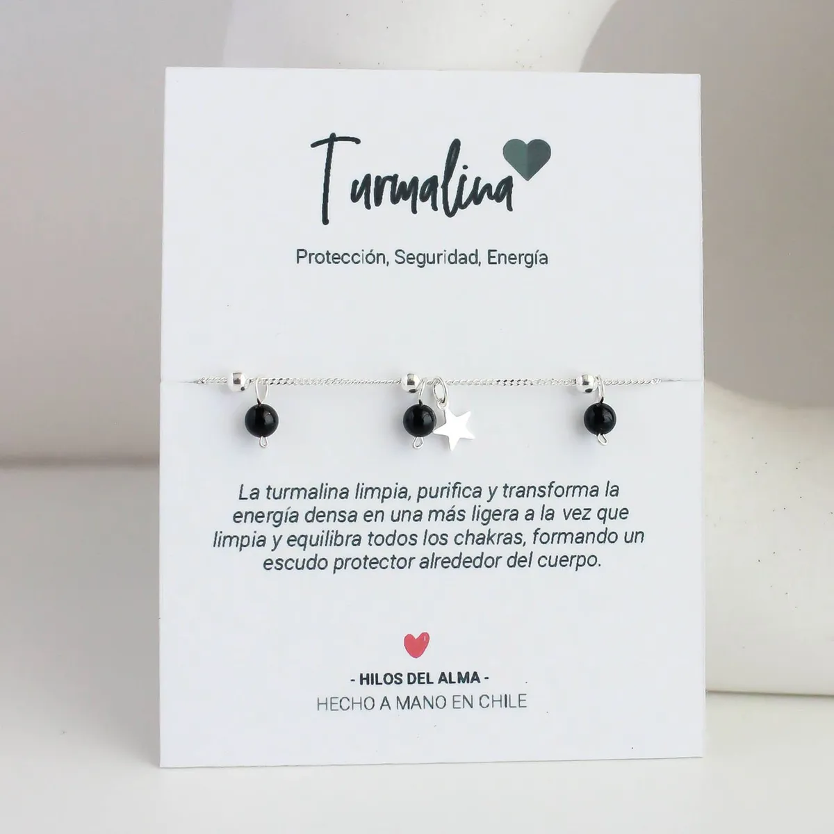 GENERICO - Pulsera de plata 925 con piedra natural Turmalina