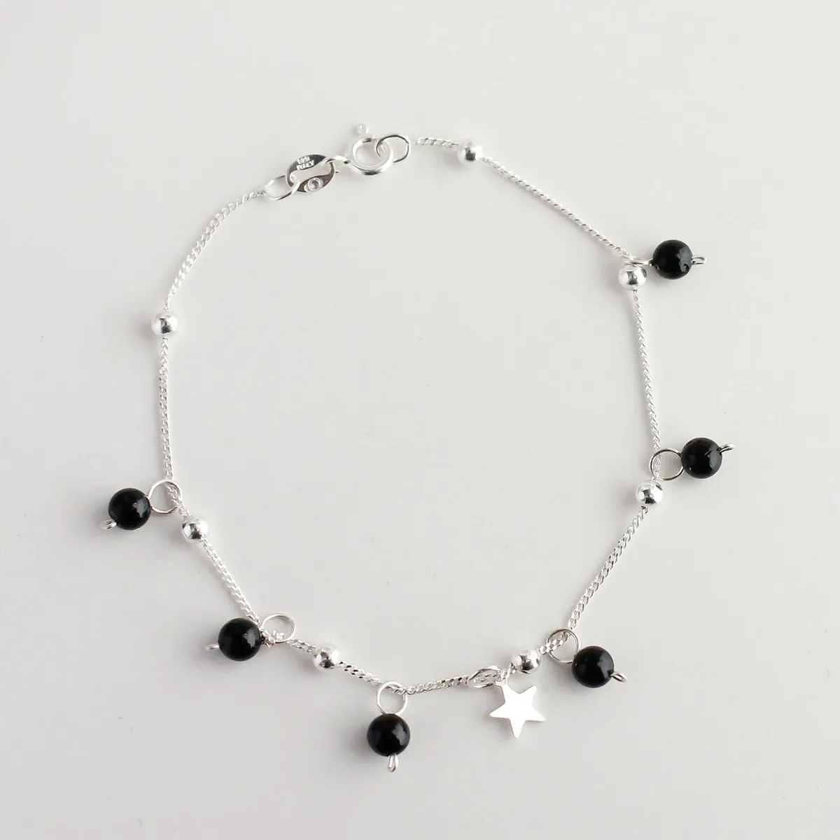 GENERICO - Pulsera de plata 925 con piedra natural Turmalina