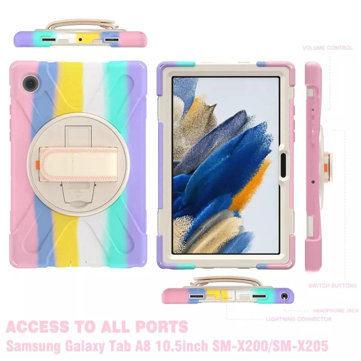 GENERICO - Funda Antigolpes para Samsung Galaxy Tab A8 X200-X205 Full Color Rosa