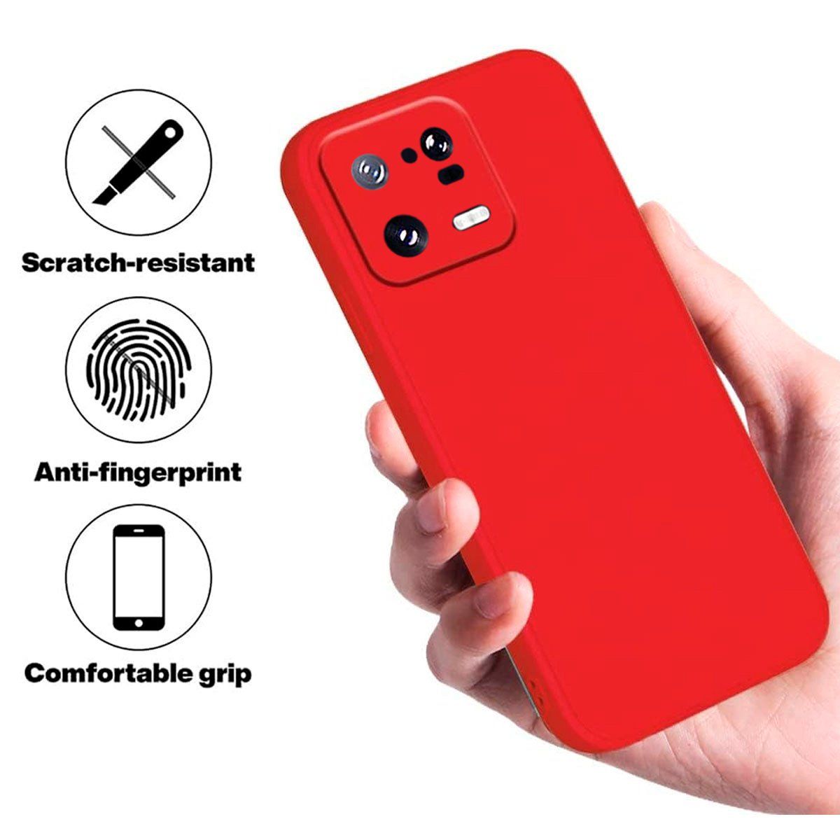 JOIGO - Carcasa Funda Para Xiaomi 13 Pro Goma Rojo