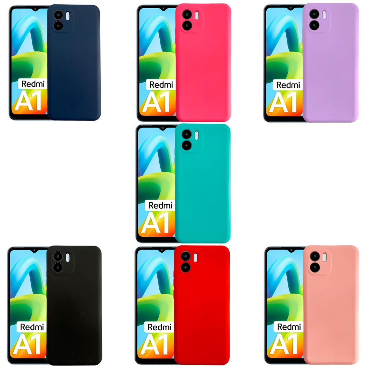 JOIGO - Carcasa Para Xiaomi Redmi A1 Goma Rojo