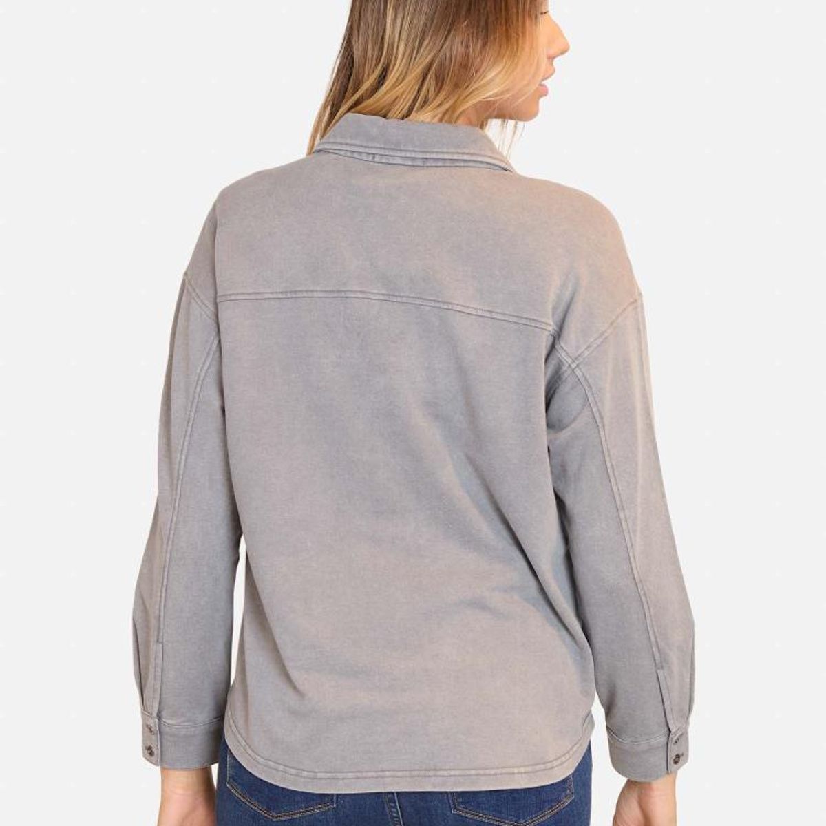 MAUI AND SONS - Poleron Bonded Wanderwst Crew Neck Gris Mujer Maui And Sons