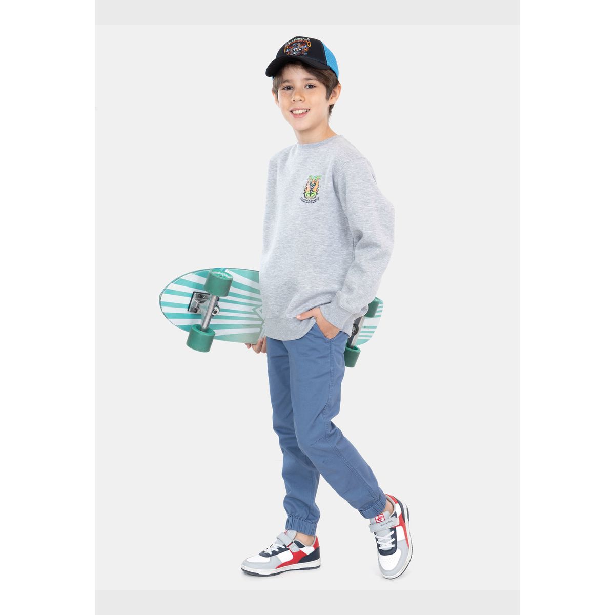 MAUI AND SONS - Poleron CR Los Angeles Lax Gris Niño Maui And Sons