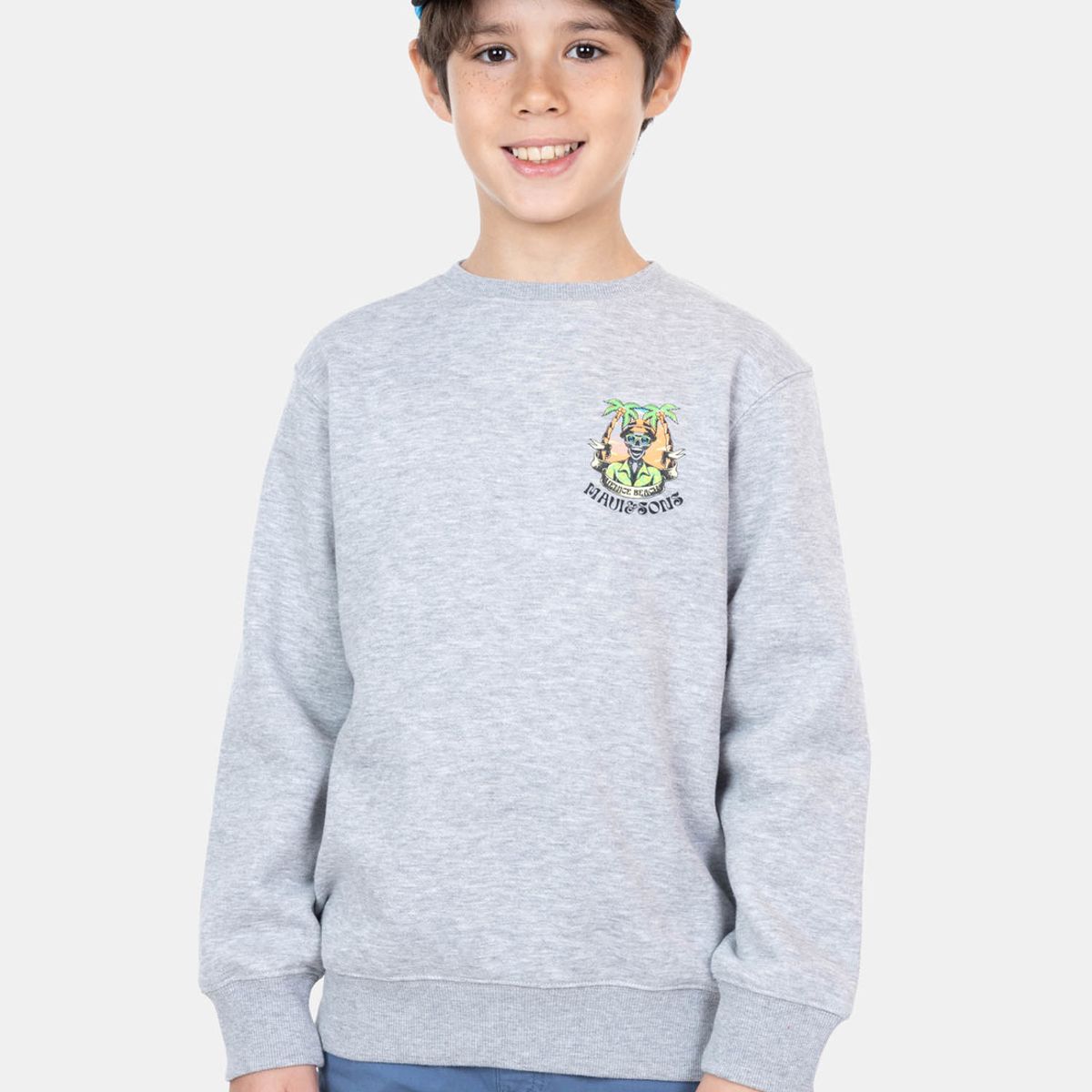 MAUI AND SONS - Poleron CR Los Angeles Lax Gris Niño Maui And Sons