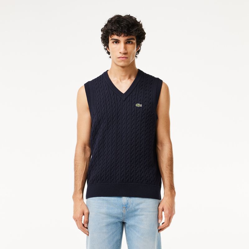 LACOSTE - Sweater Sin Mangas Hombre Lacoste AH7633 Negro