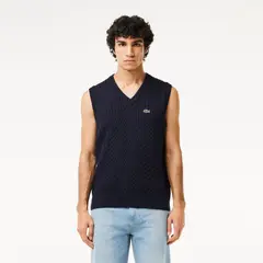 LACOSTE - Sweater Sin Mangas Hombre AH7633 Negro