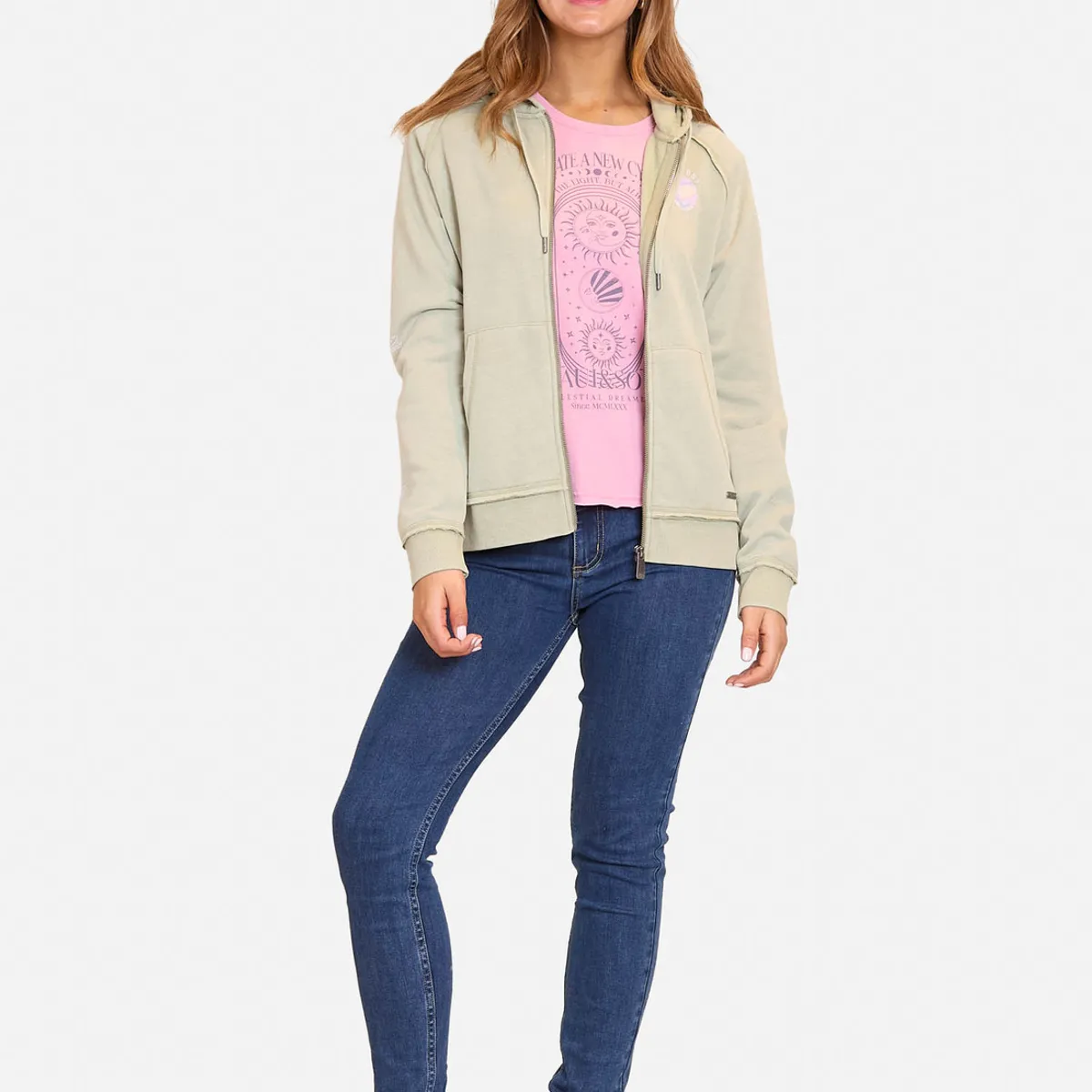 MAUI AND SONS - Poleron Fullzipper  Mati Sun Verde Mujer Maui And Sons