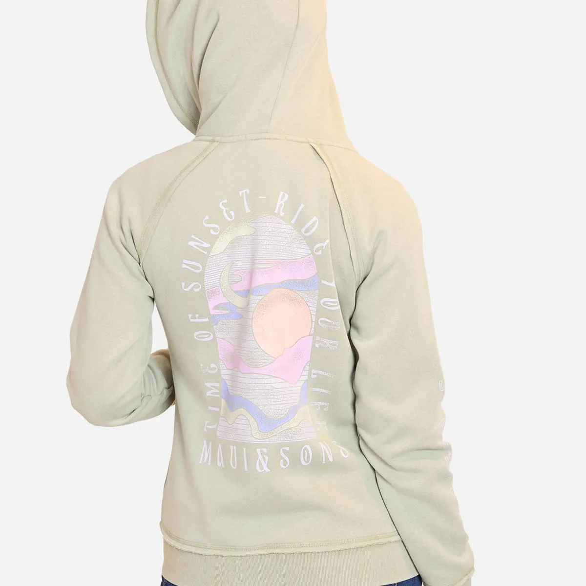 MAUI AND SONS - Poleron Fullzipper  Mati Sun Verde Mujer Maui And Sons