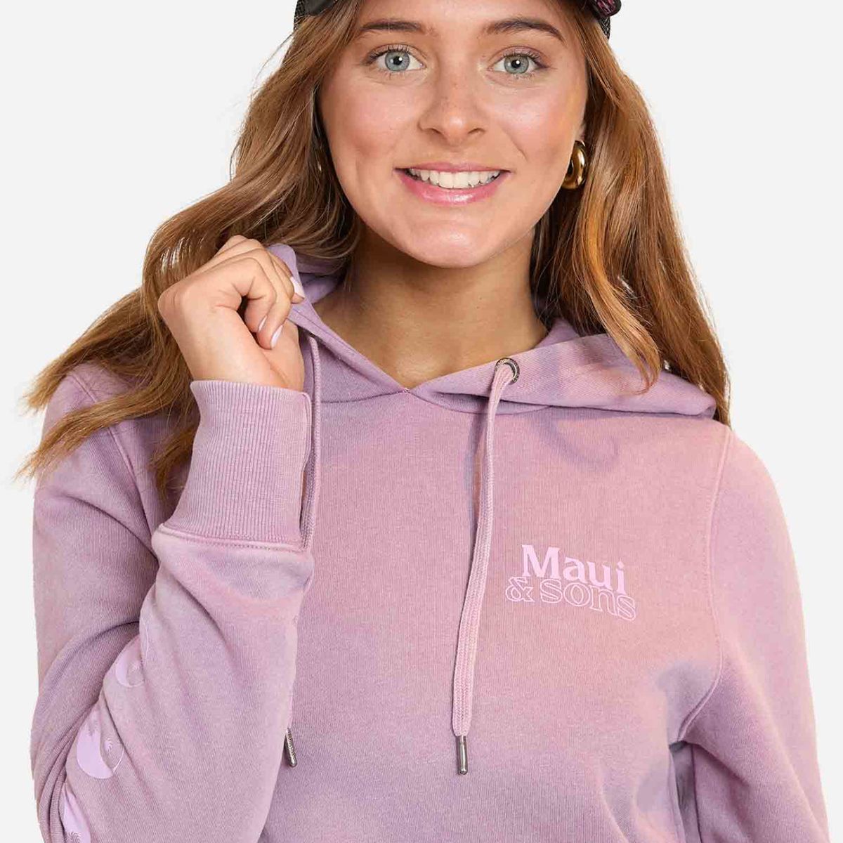 MAUI AND SONS - Poleron Canguro Ride Your Life Hoodie Burdeo Mujer Maui And Sons
