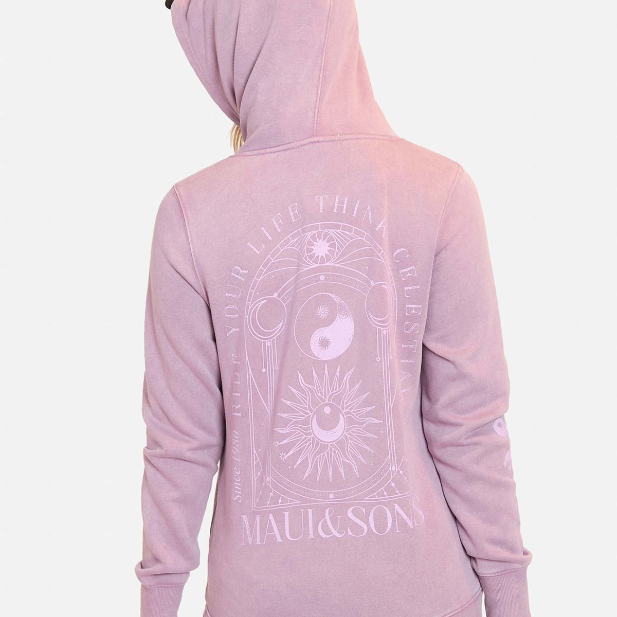 MAUI AND SONS - Poleron Canguro Ride Your Life Hoodie Burdeo Mujer Maui And Sons
