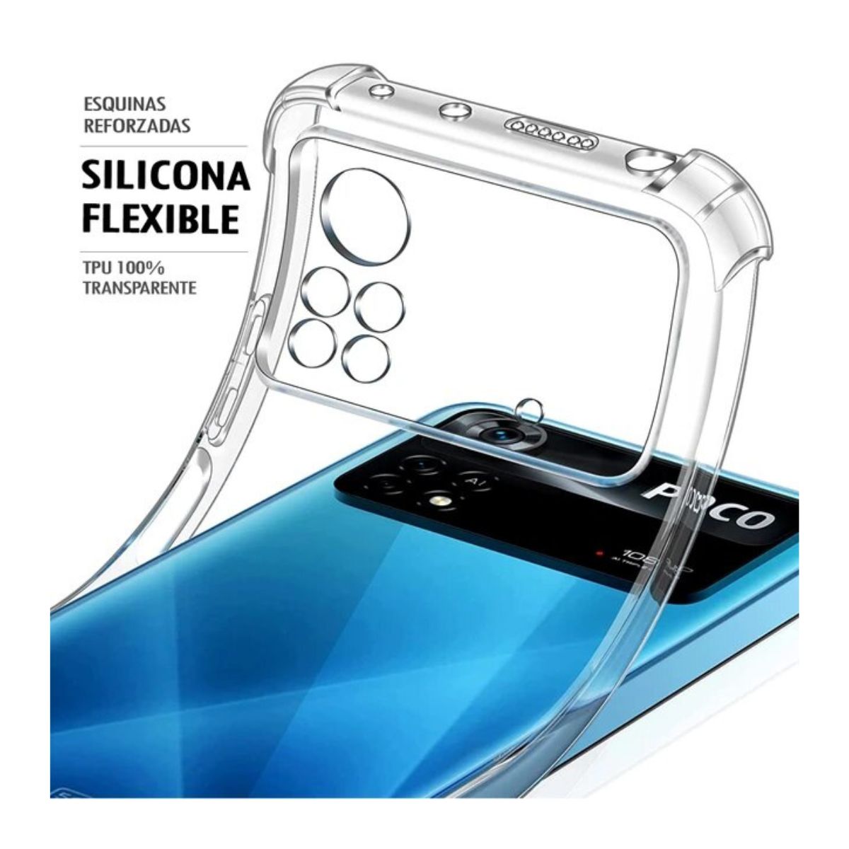 GENERICO - Carcasa Transparente Reforzada Para Xiaomi Poco M4 Pro 4g