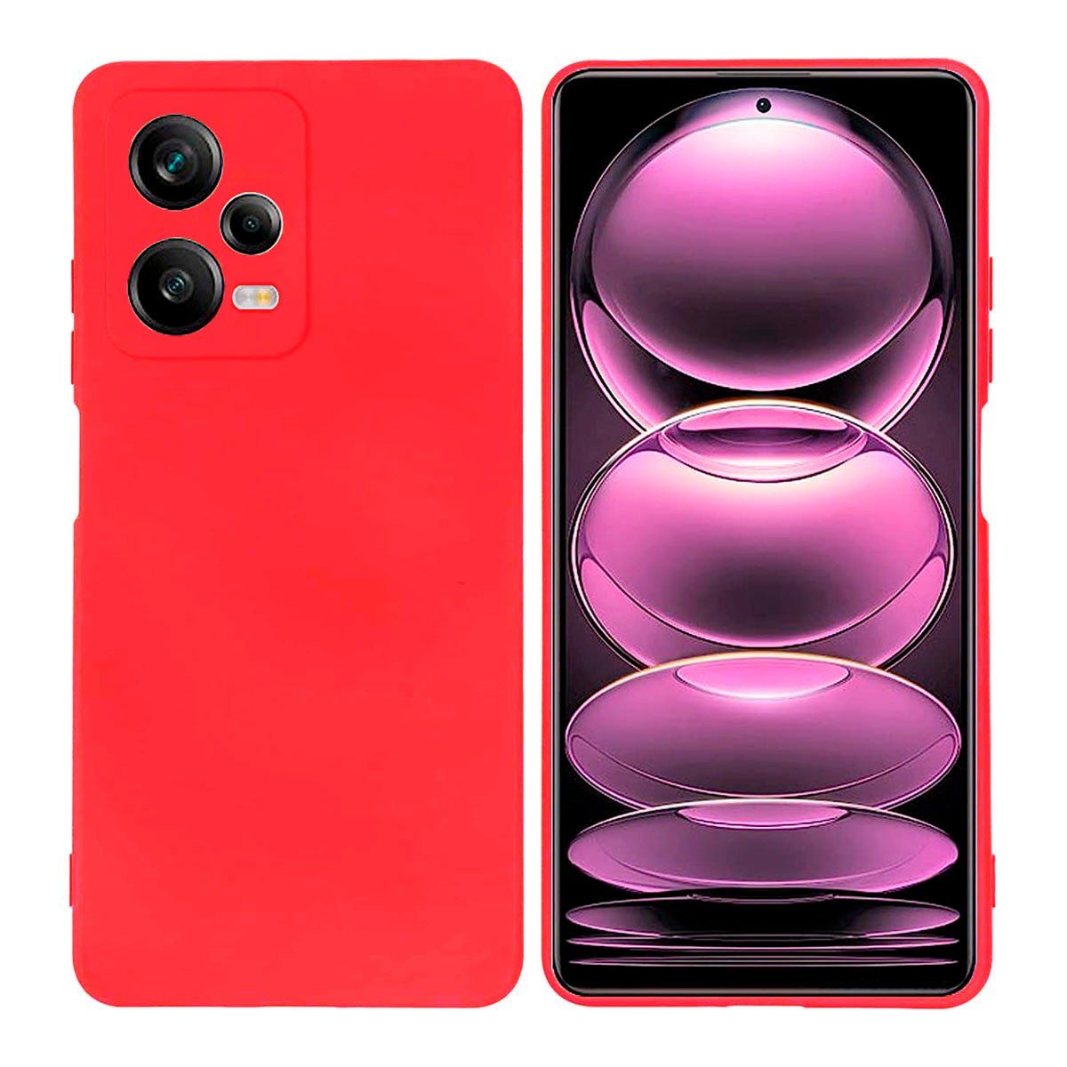 JOIGO - Carcasa Para Xiaomi Redmi Note 12 Pro / Note 12 Pro Plus Goma Rojo