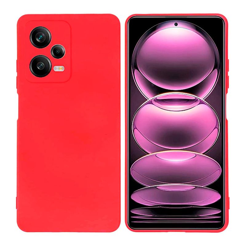 JOIGO - Carcasa Para Xiaomi Redmi Note 12 Pro / Note 12 Pro Plus Goma Rojo.