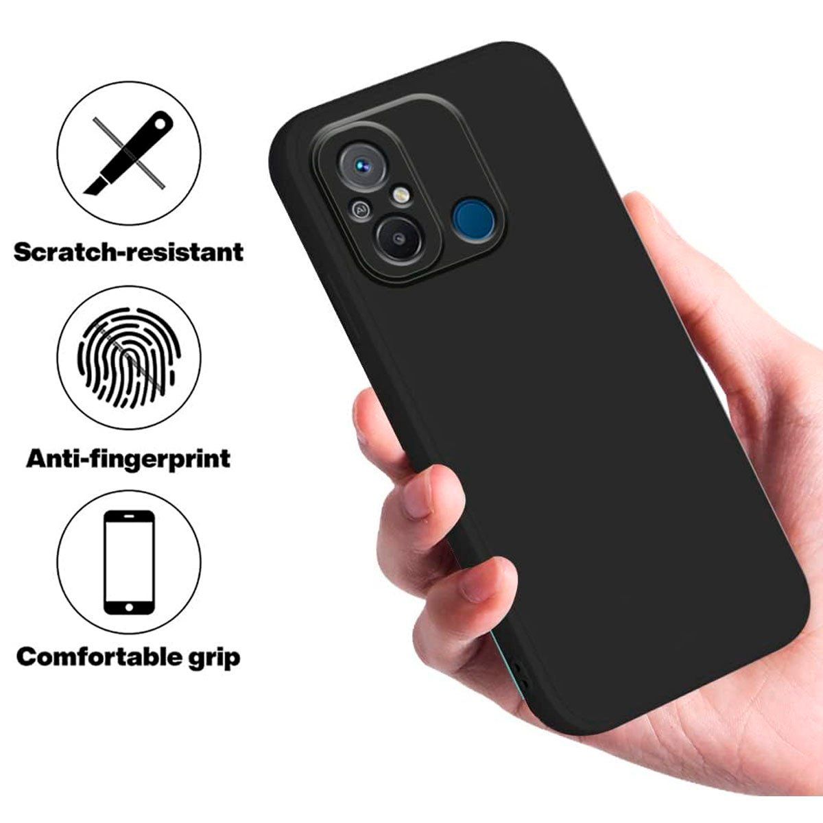 JOIGO - Carcasa Para Xiaomi Redmi 12C Goma Negro