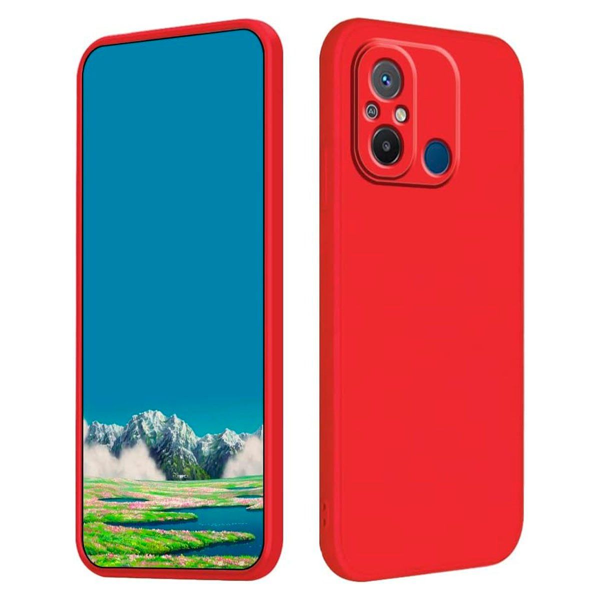 JOIGO - Carcasa Para Xiaomi Redmi 12C Goma Rojo