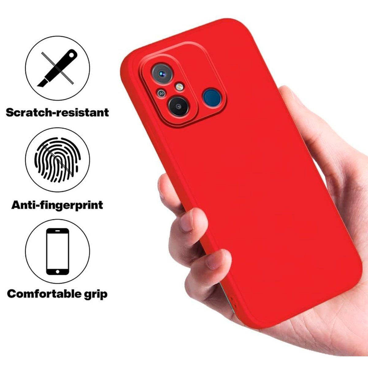 JOIGO - Carcasa Para Xiaomi Redmi 12C Goma Rojo