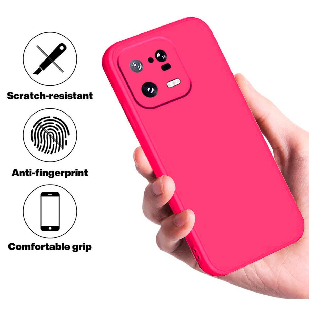 JOIGO - Carcasa Funda Para Xiaomi 13 Pro Goma Fucsia