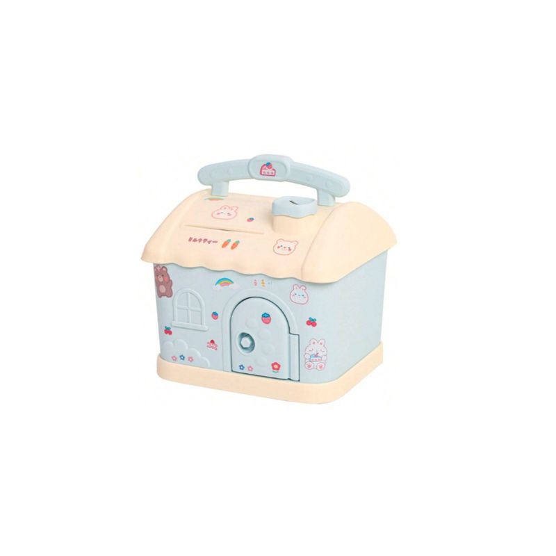 IMPORTCLICK - Mini Alcancía Banco Didáctico Infantil Con Llave Rosado