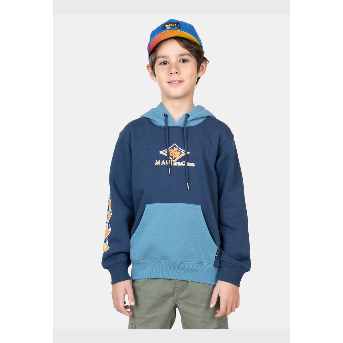MAUI AND SONS - Poleron Canguro Diamond Shark Hoodies Celeste Kids  Niño Maui And Sons.