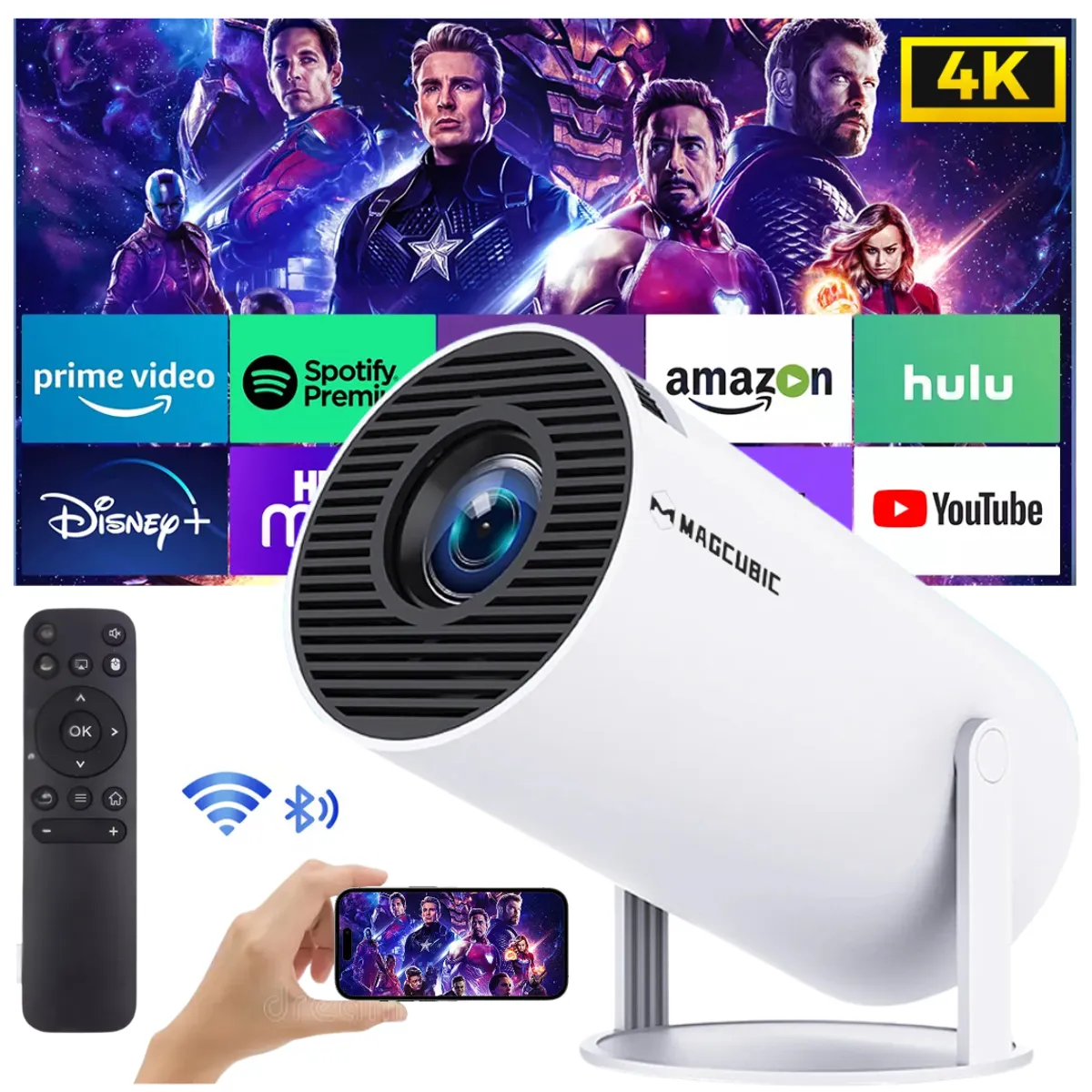 LINE - Proyector MagCubic HY300 4K Android 11 Bluetooth HDMI