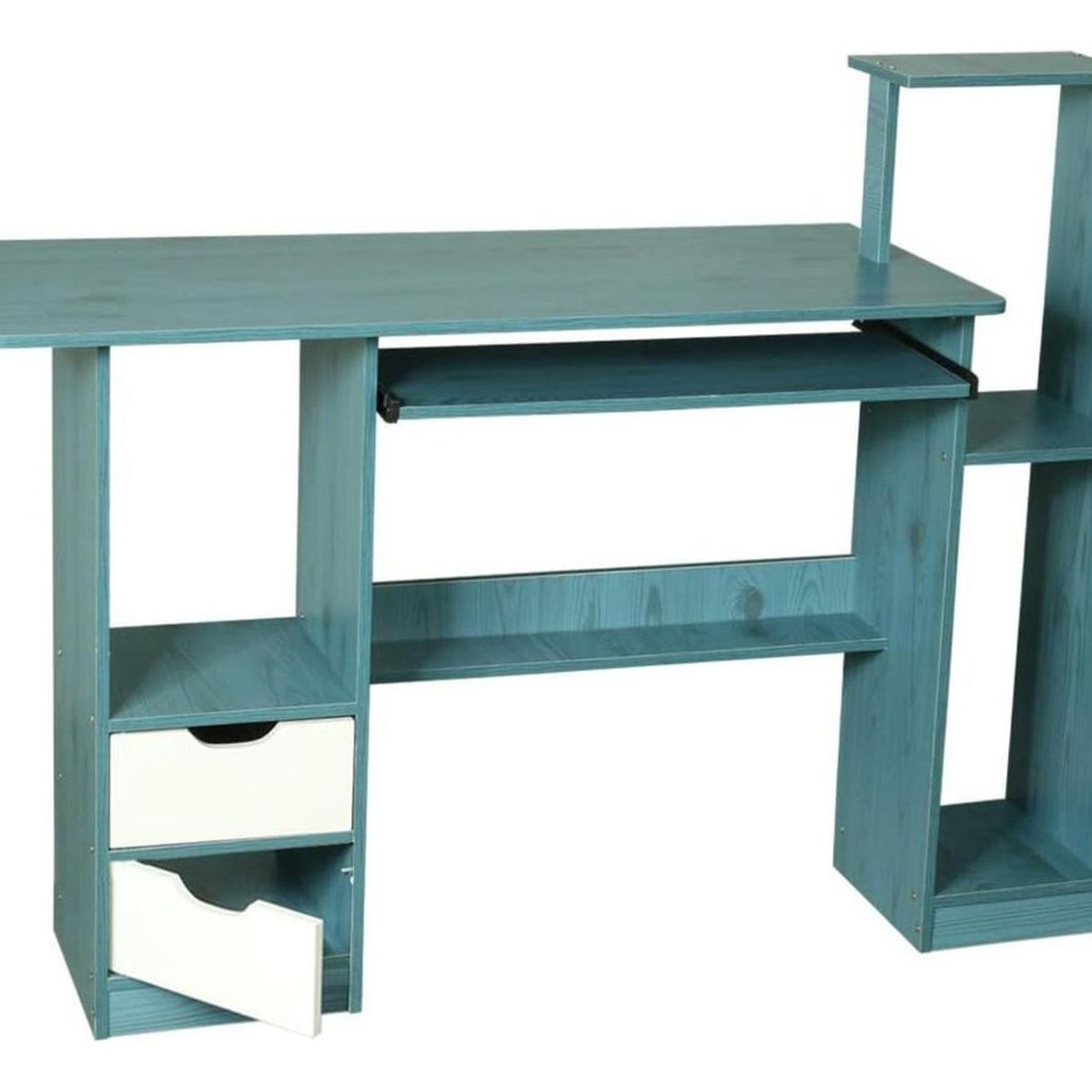 IMPORTCLICK - Escritorio Mesa Librero Gaveta PC 117x40x92 Azul IMPORTCLICK