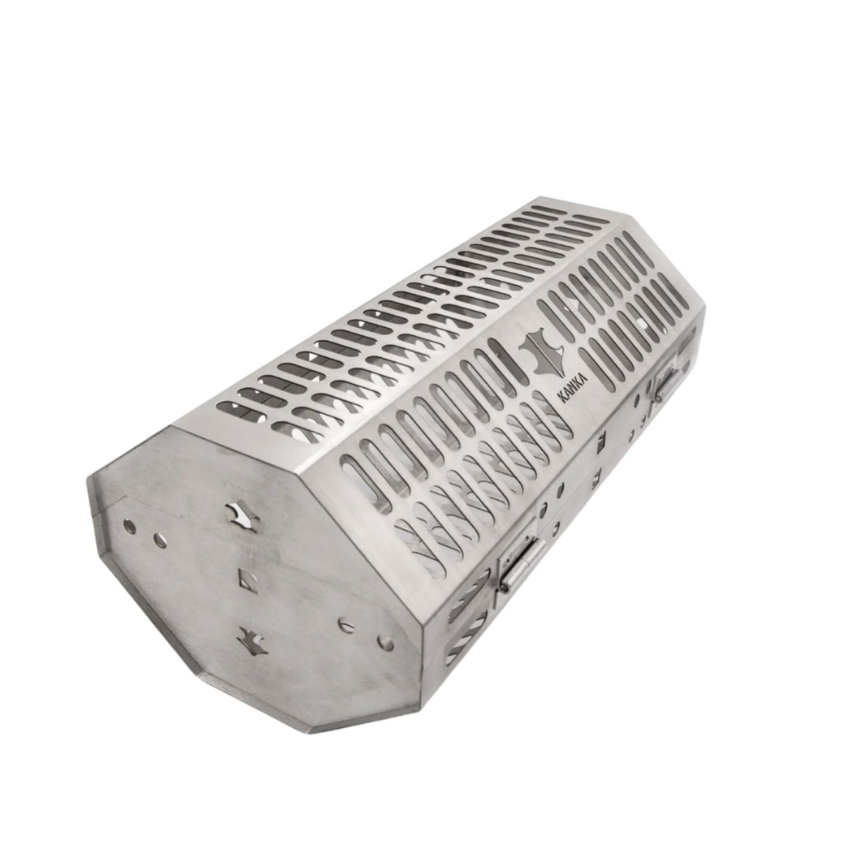 KANKA - Jaula para Fuego Kanka  Acero Inoxidable Modo Giratorio y Doble Bandeja  Parrillero Austral