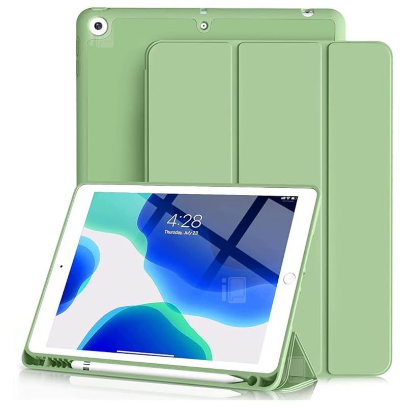 GENERICO - Funda Para iPad 10.2 7ª/8 ª/9ª Color Verde Con Ranura Lápiz Pencil - Verde